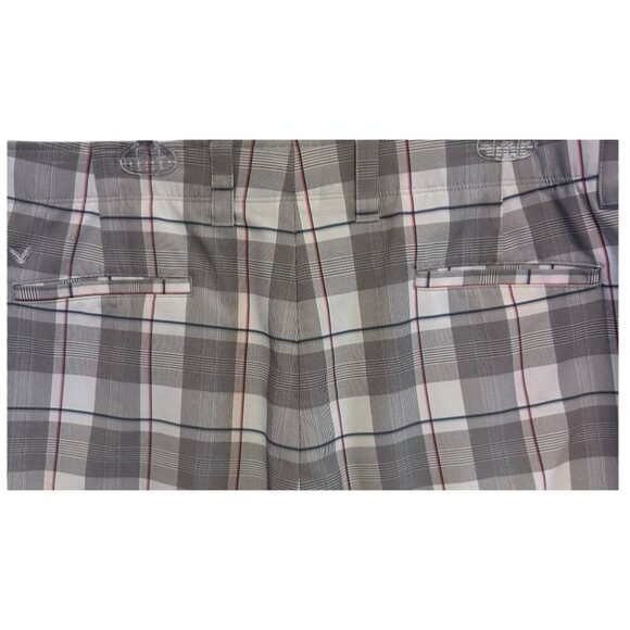 Callaway Men's White/Gray Plaid Shorts Size 38 - Picture 6 of 8